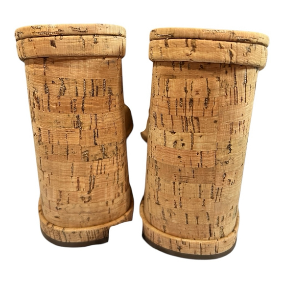 Schutz Size 10.5 Women's Dalle Vinyl Cutout Platform Wedge Sandals Cork NEW - Picture 8 of 11